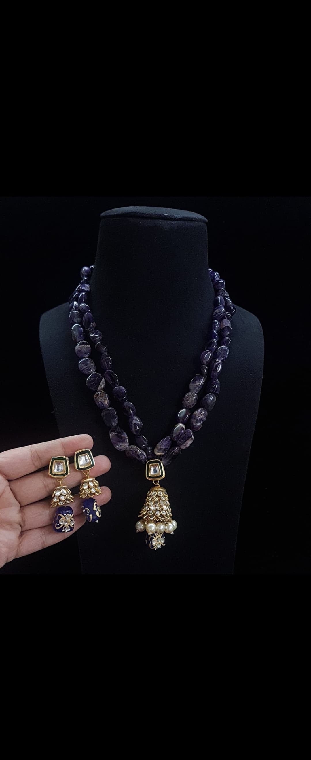 Handcrafted Natural Amethyst Bead Necklace
