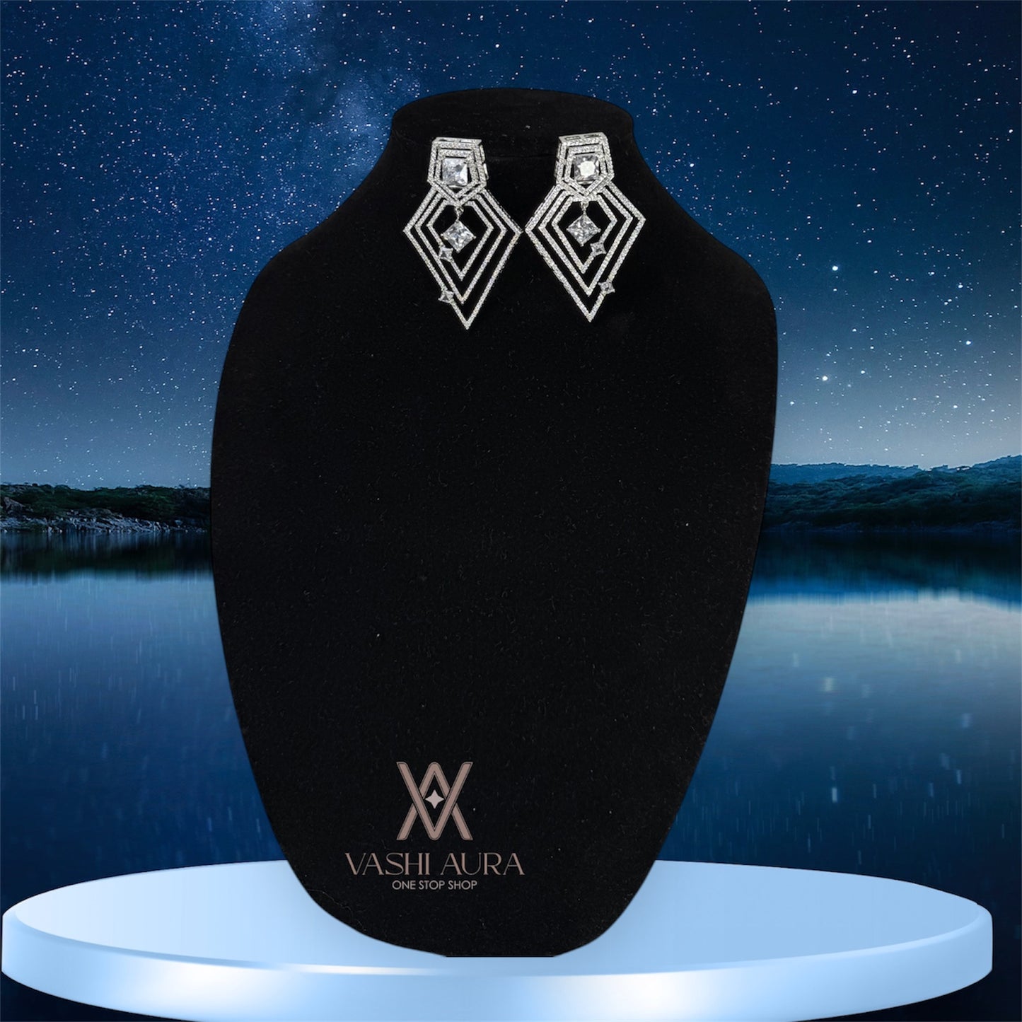 Sleek and Elegant Multi Layer Diamond-shaped Earrings