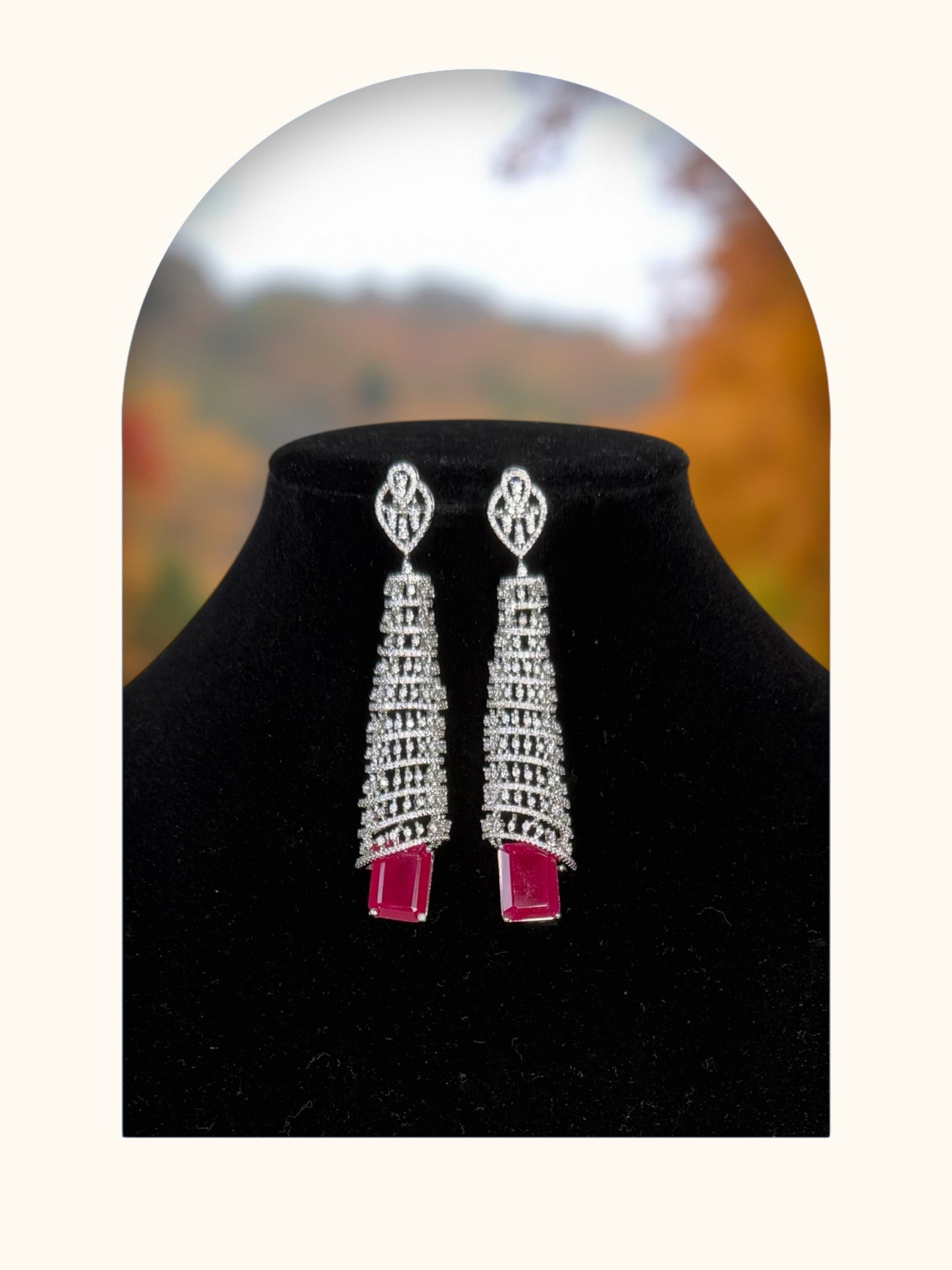 Wedding style long earrings
