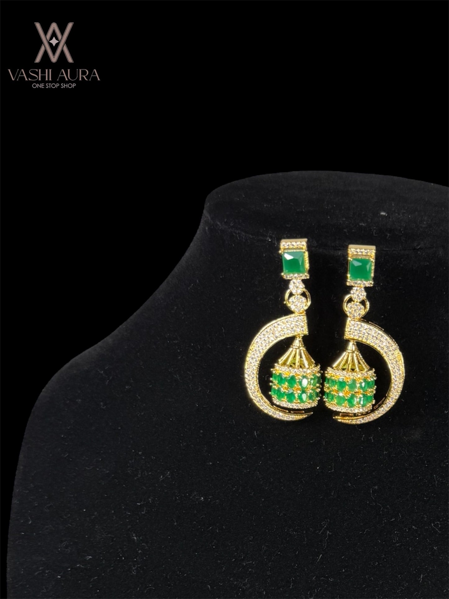 A Jhumka Hanging in a Crescent is a Unique and Stylish Variation