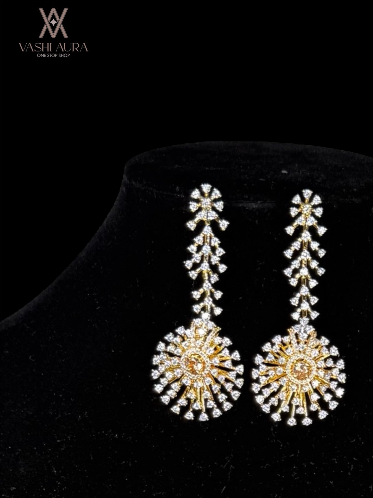 Long Dangling Design with Sun Shape on Bottom