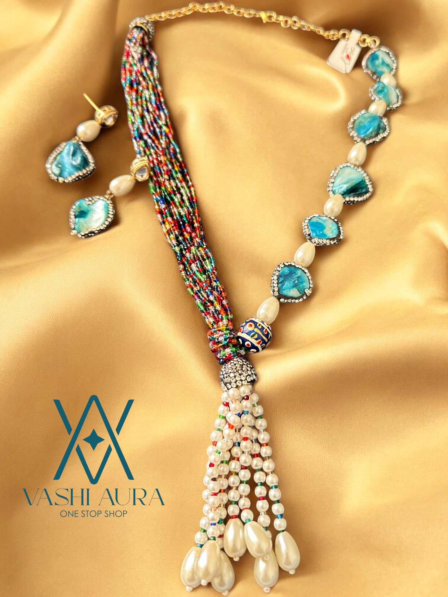 Medium Length Neckchain made with Turquoise Beads