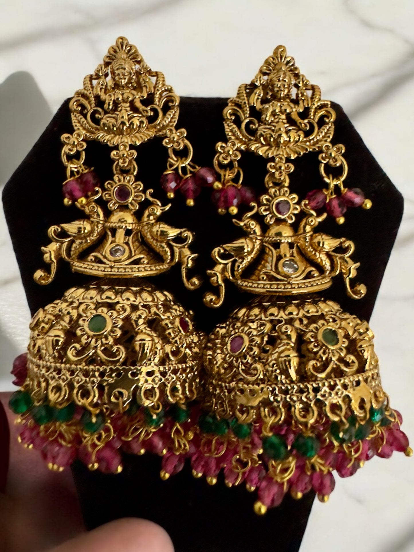 Lakshmi Motive Matte Finish Earrings