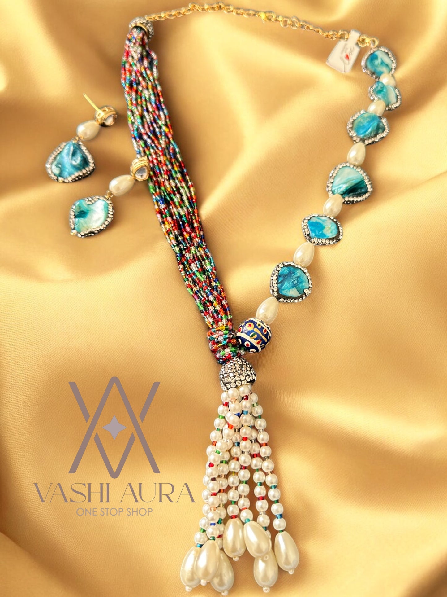 Medium Length Neckchain made with Turquoise Beads