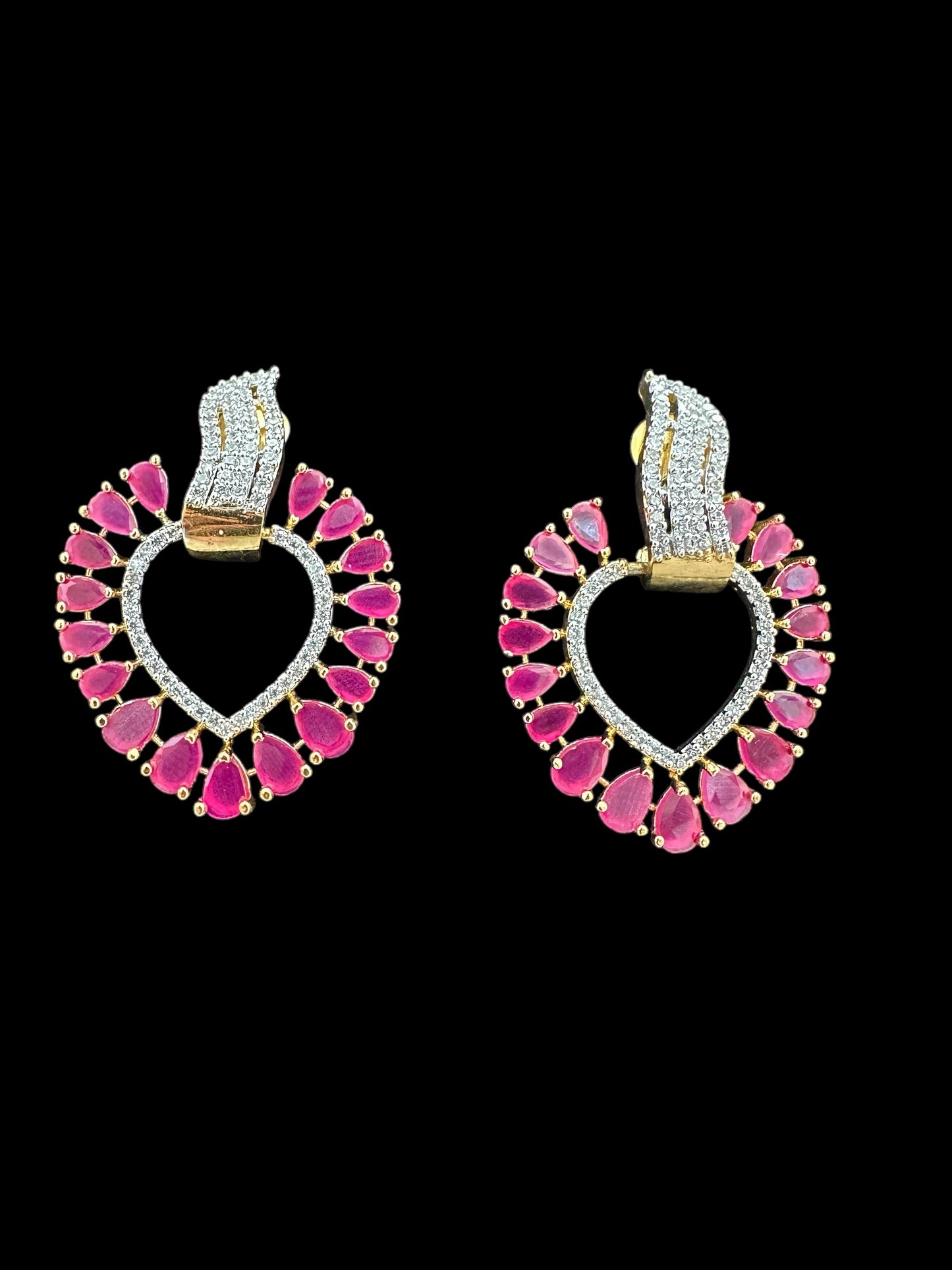 Statement Petal Ruby Earrings