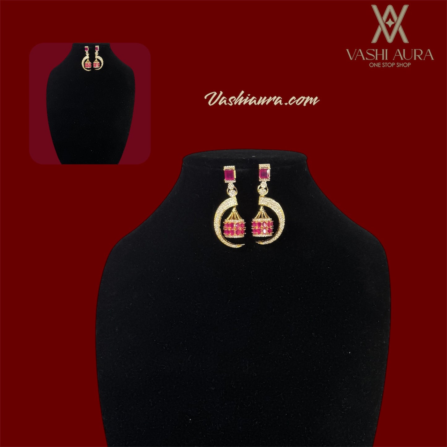 Unique and Stylish Variation of Hanging Jhumka in a Crescent