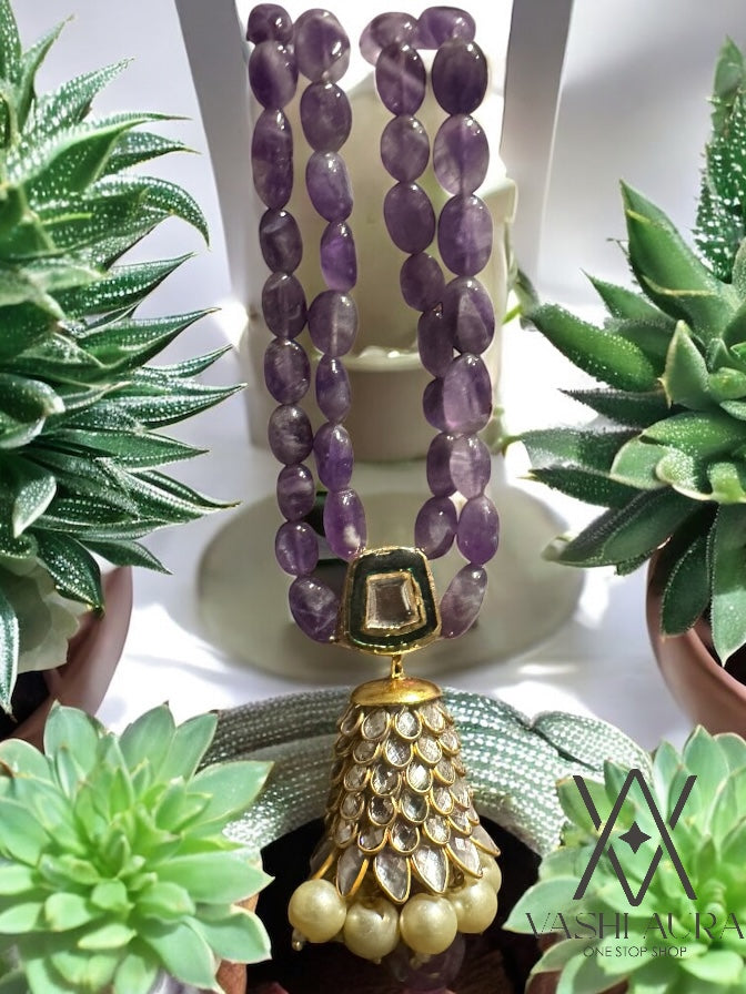 Handcrafted Natural Amethyst Bead Necklace
