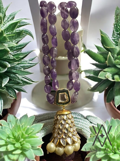 Handcrafted Natural Amethyst Bead Necklace