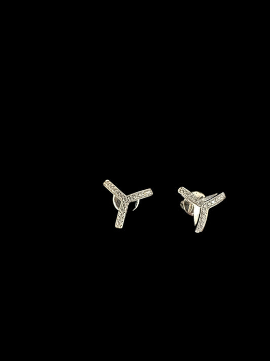 3D Triangular 92.5 Sterling Silver Studs