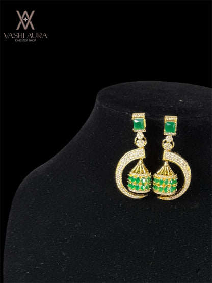 A Jhumka Hanging in a Crescent is a Unique and Stylish Variation