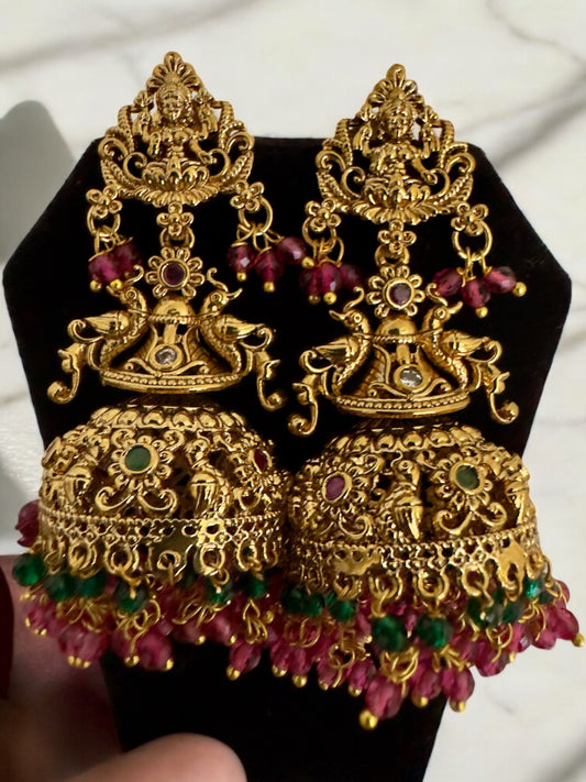 Lakshmi Motive Matte Finish Earrings