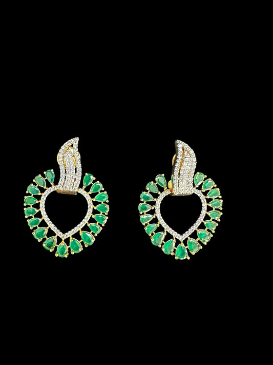 Statement Petal Emerald Earrings