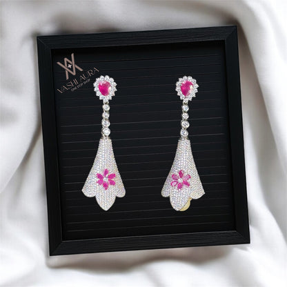 Adorned Funnel-Shaped Long Earrings