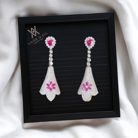 Adorned Funnel-Shaped Long Earrings