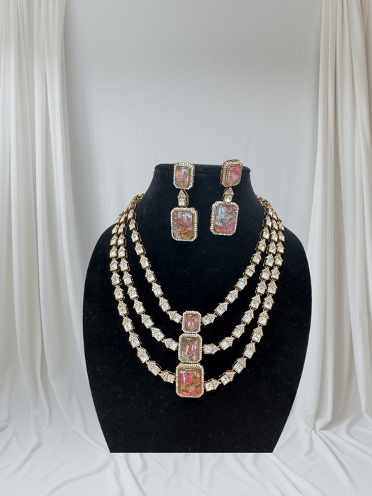 Medium Length Chain with Uncut Diamonds and CZ stones