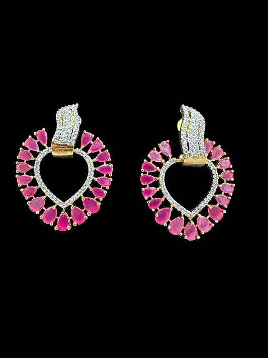 Statement Petal Ruby Earrings