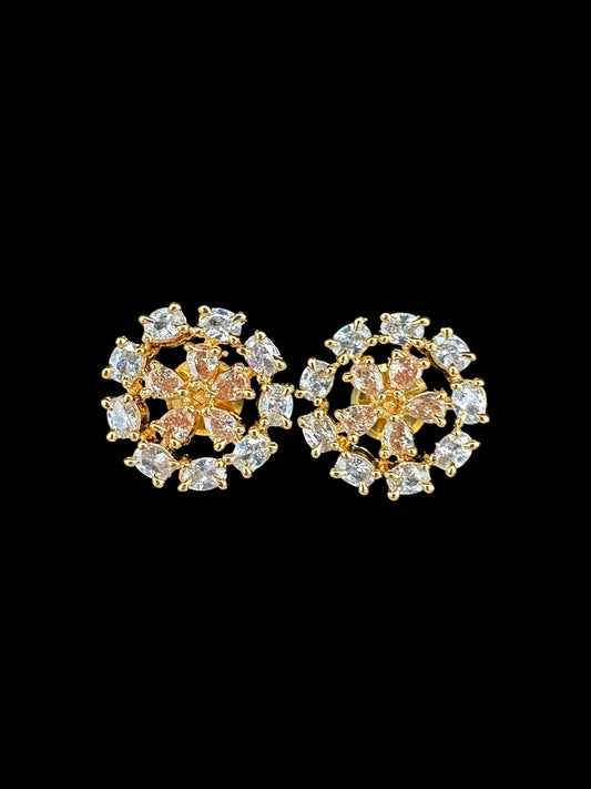 Cubic Zirconia Flower Studs