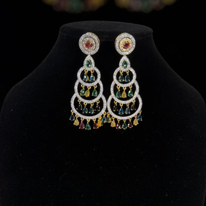 CZ Earrings enhancing the overall sparkle