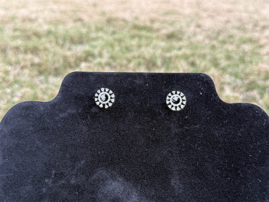 92.5 Sterling Silver Round Shaped Stud Earrings