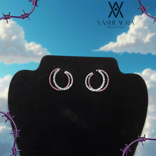 Dual Tone and Dual Layered Earrings